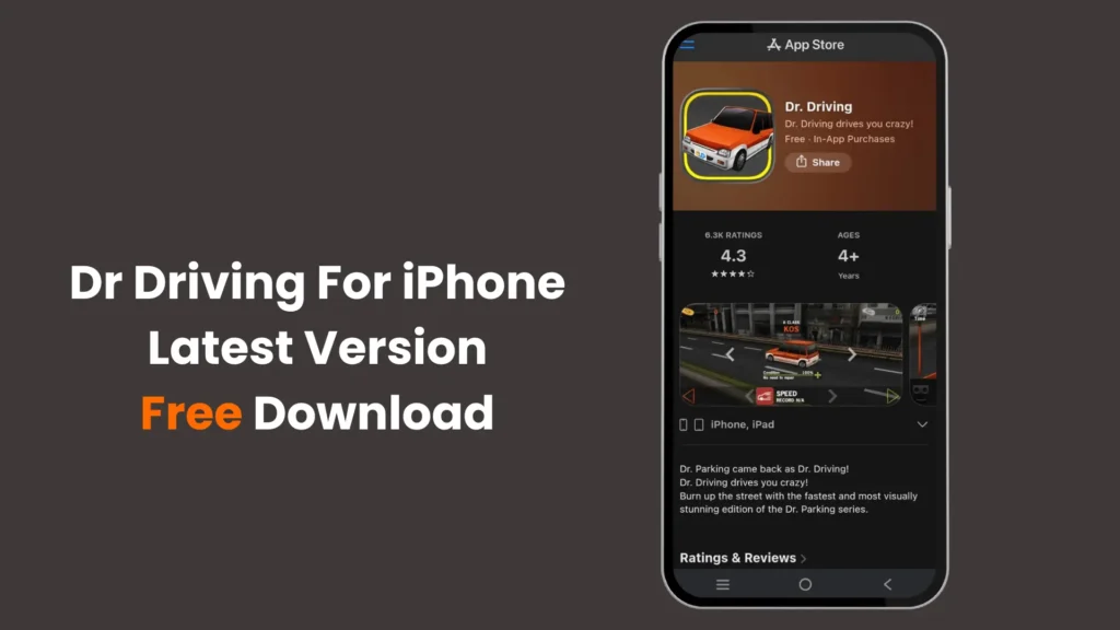 Dr. Driving game show on iPhone screen
