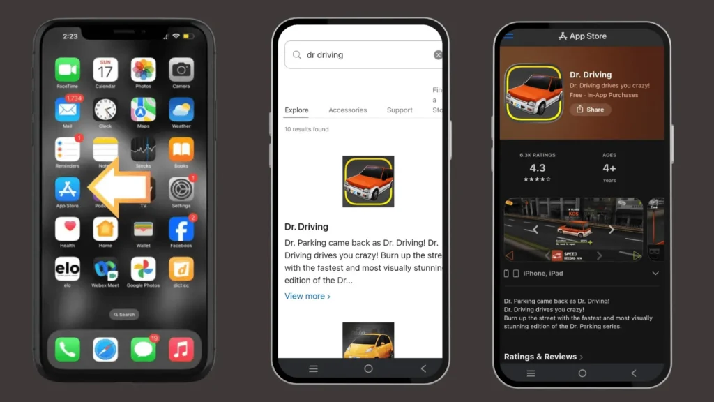 Download steps showing on mobile screen